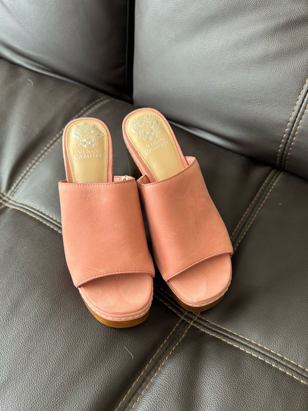 Vince Camuto Rose Pink Platform Slide Clogs - Picture 2 of 6
